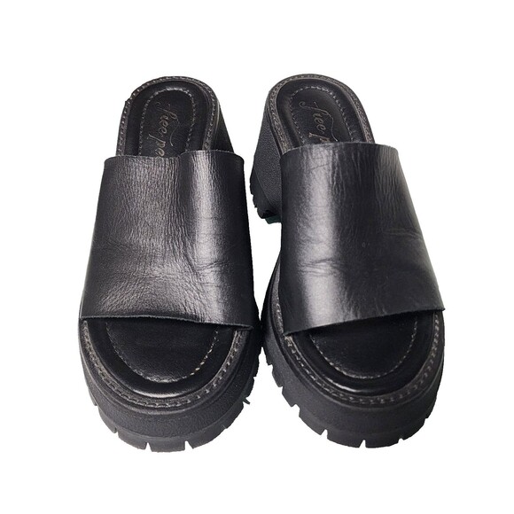 Free People Winona Wedge Black Comfort Leather Size EU 36 - Picture 2 of 9